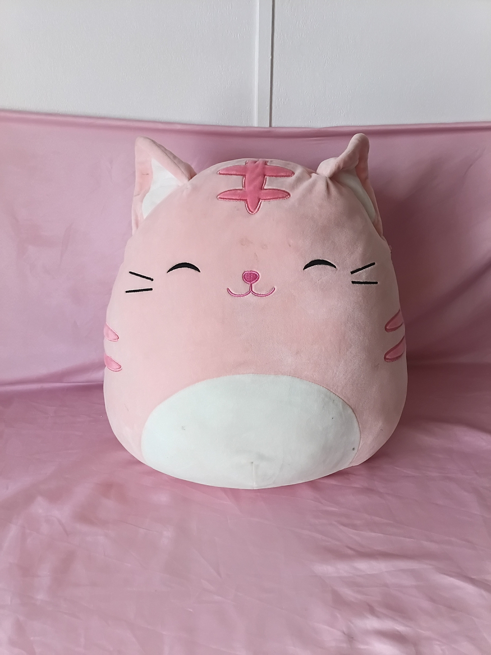 Squishmallows 16" Paulita Pink Cat Plush Pillow - Blush & White